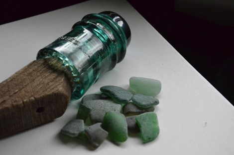 Greens can originate from old insulators, wine and pop bottles.